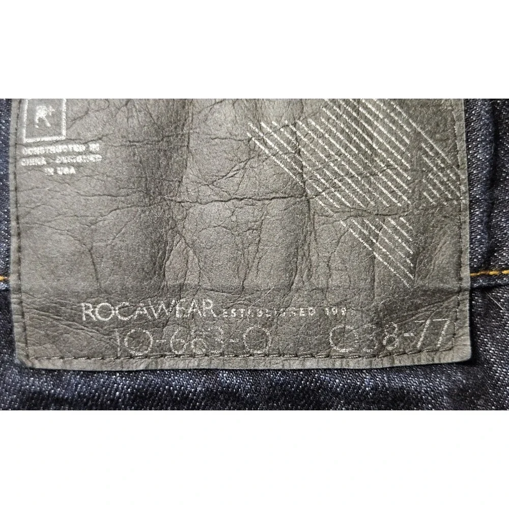 Rocawear Jeans Mens 36 Regular Fit Dark Wash Y2K Hip Hop Denim Pants Flap Pocket